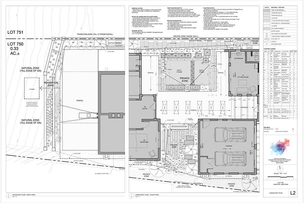 CAD Illustration of Santa Fe Landscape Design 